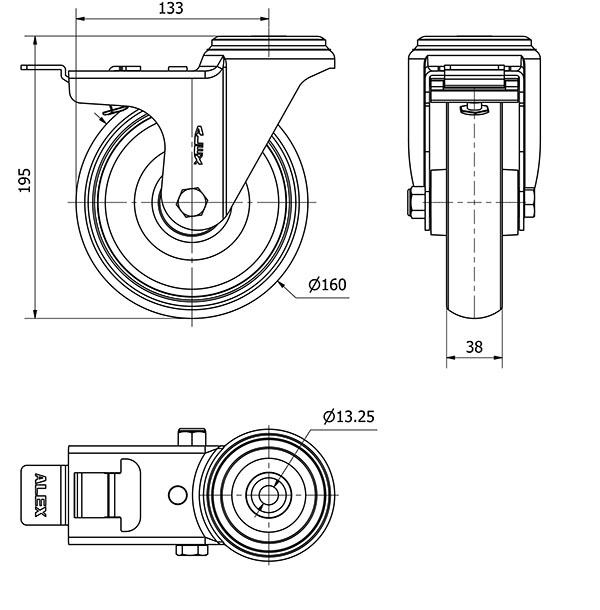 R.GIR.AGUJER.M12 FRENO 20ZVFD160-PGZN POLIAMIX-GOMA GRIS INYECT.LISO