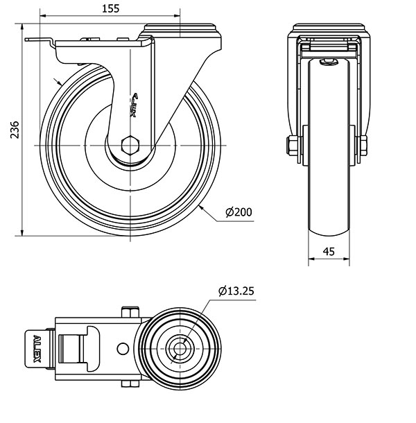 R.GIR.AGUJER.M12 FRENO 20ZVFD200-PGZN POLIAMIX-GOMA GRIS INYECT.LISO