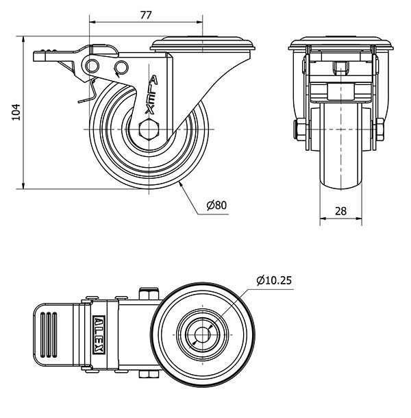 R.GIR.AGUJ.M10 FR.INOX.20ZVLIFD80-PGZN POLIAMIX-GOMA GR.INYECT.LISO