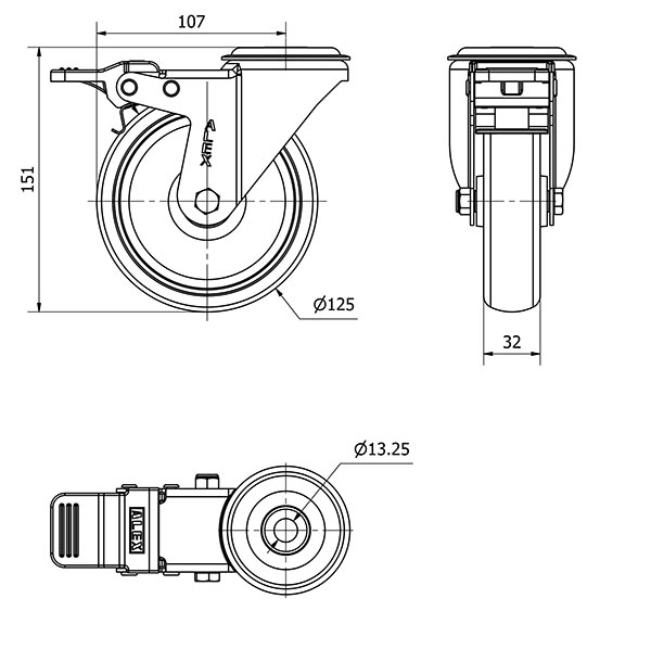 R.GIR.AGUJ.M12 FR.INOX.20ZVIFD125-PGZN POLIAMIX-GOMA GR.INYECT.LISO