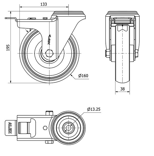 R.GIR.AGUJ.M12 FR.INOX.20ZVIFD160-PGZN POLIAMIX-GOMA GR.INYECT.LISO