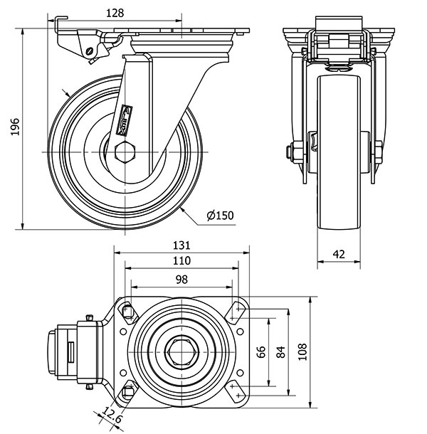 R.GIR.PLACA MEC.DIR.10ZVMD150-POL POLIAMIX BLANCO-POLIUR.MARRON LISO