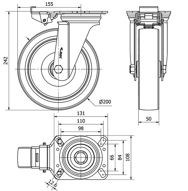 R.GIR.PLACA MEC.DIR.10ZVMD200-POL POLIAMIX BLANCO-POLIUR.MARRON LISO