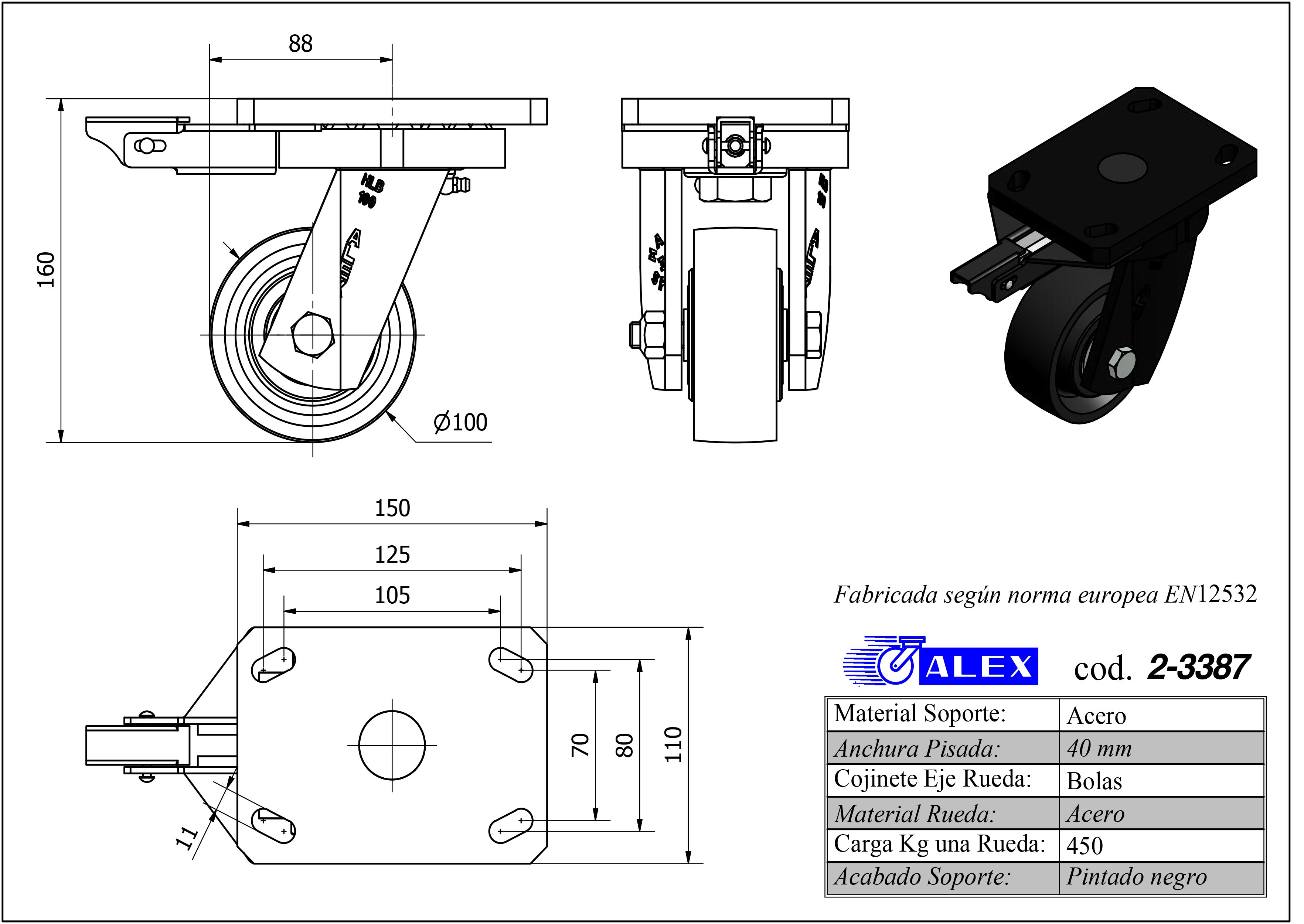 R.GIR.PLACA MEC.DIR.10HLBMD100-CIB HIERRO FUNDIDO EJE BOLAS