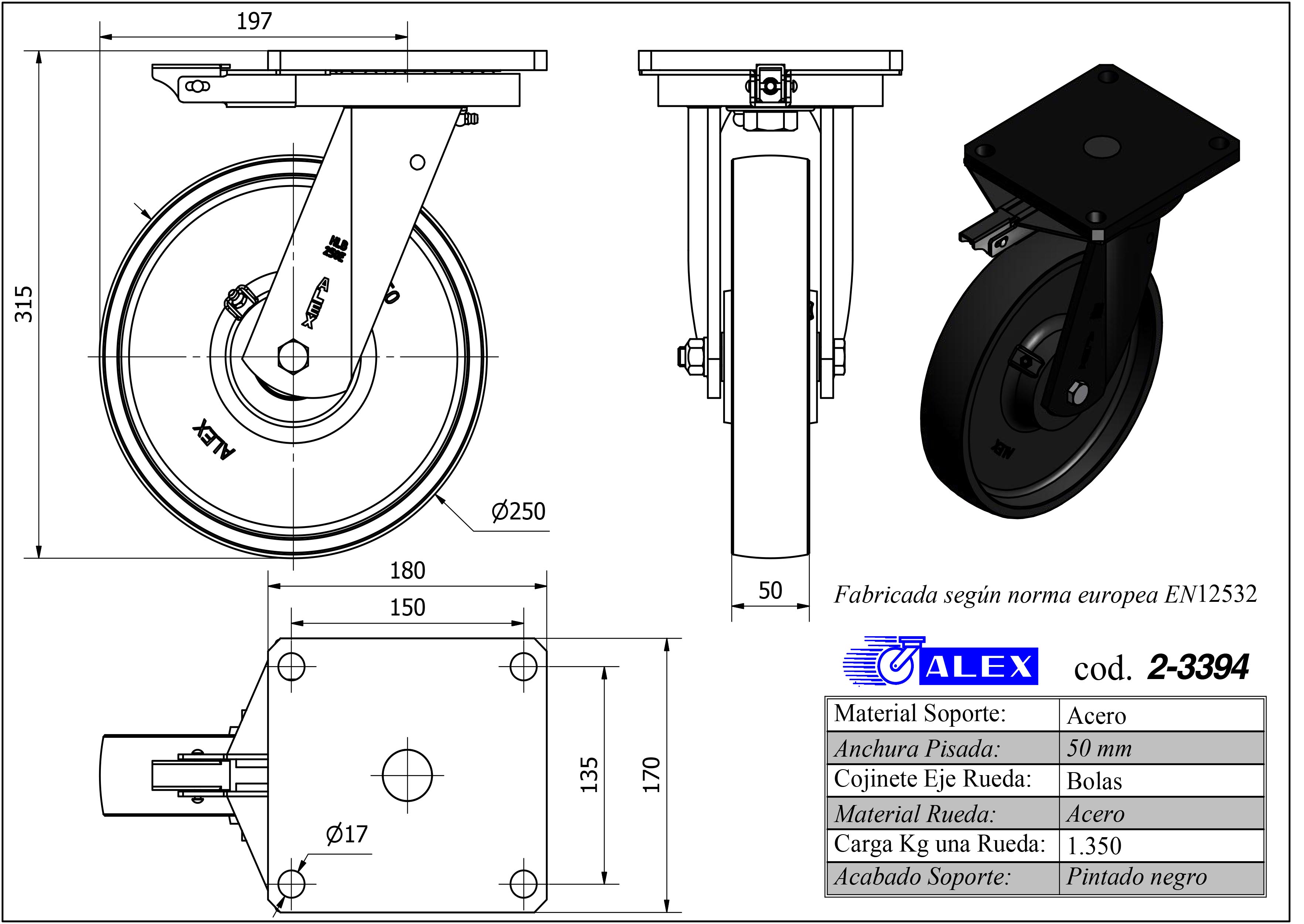 R.GIR.PLACA MEC.DIR.10HLBMD250H-CIB HIERRO FUNDIDO EJE BOLAS