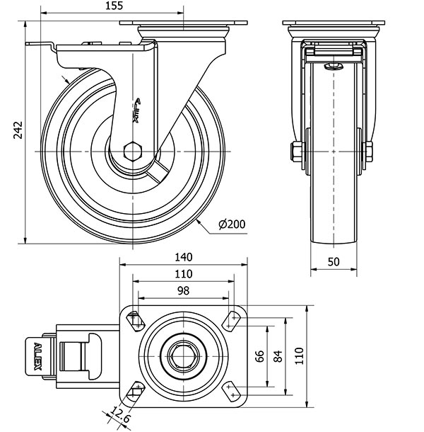 R.GIR.PLACA FRENO 10ZVFD200-POLR POLIAMIX BLANCO-POLIUR.MARRON RODIL
