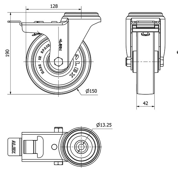 R.GIR.AGUJ.M12 FR.20ZVFD150-POLR POLIAMIX BLANCO-POLIUR.MARRON RODIL