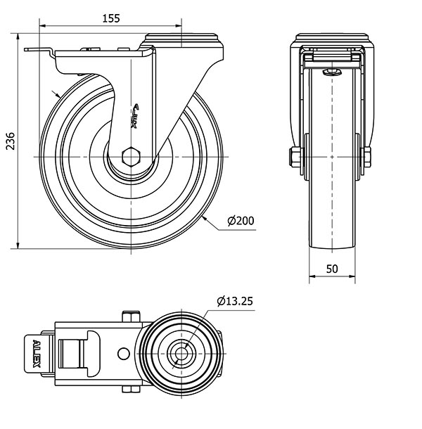 R.GIR.AGUJ.M12 FR.20ZVFD200-POLR POLIAMIX BLANCO-POLIUR.MARRON RODIL