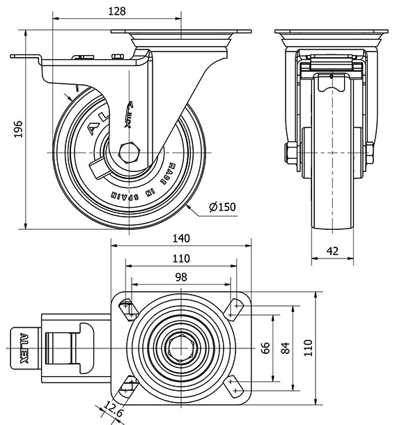 R.GIR.PLACA FR.INOX.10ZVIFD150-POLR POLIAMIX BLANC-POLIUR.MARRON ROD