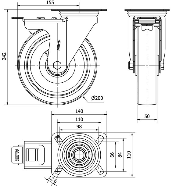 R.GIR.PLACA FR.INOX.10ZVIFD200-POLR POLIAMIX BLANC-POLIUR.MARRON ROD