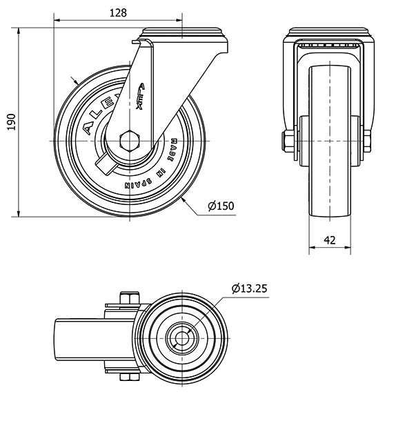 R.GIR.AGUJ.M12 INOX.20ZVI150-POLR POLIAMIX BLANCO-POLIUR.MARRON ROD.