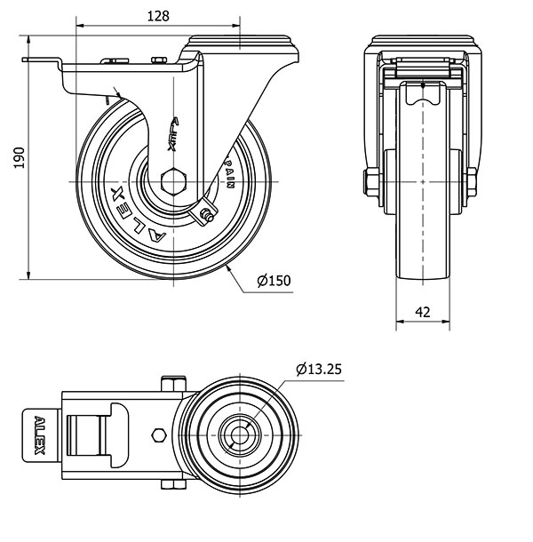 R.GIR.AGUJ.M12 FR.INOX.20ZVIFD150-POLR POLIAMIX BL-POLIUR.MARRON ROD