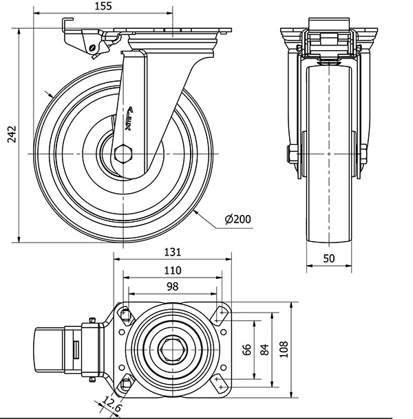 R.GIR.PLACA MEC.DIR.10ZVMD200-POAR POLIAMIX BLANCO-POLIUR.AZUL RODIL