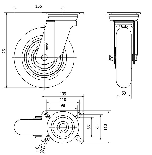 R.GIR.PLACA 10TV200-HUAB HIERRO-POLIUR.NARANJA EJE BOLAS BALONA