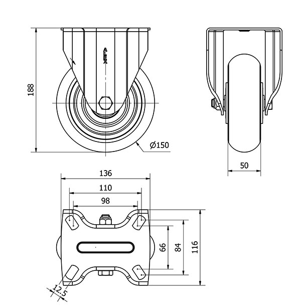 R.FIJA 17TV150-HUAB HIERRO-POLIUR.NARANJA EJE BOLAS BALONA