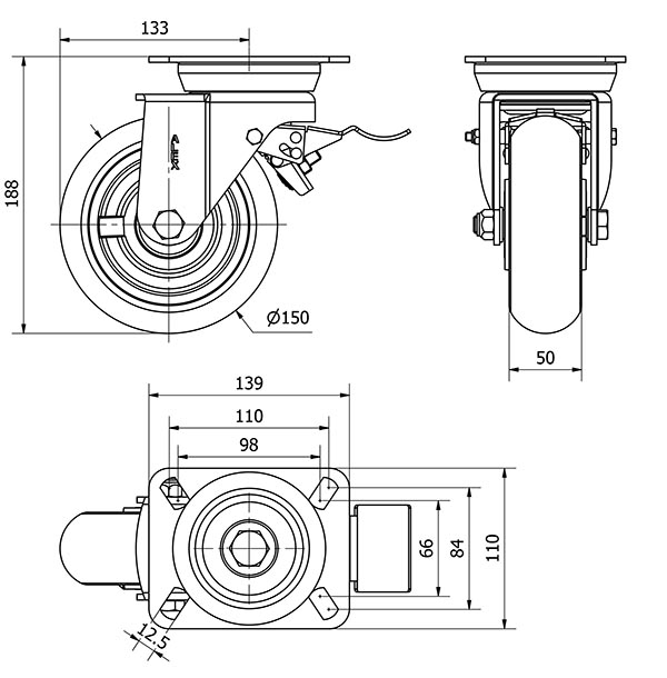 R.GIR.PLACA FRENO 10TVFD150-HUAB HIERRO-POLIUR.NARANJA BOLAS BALONA