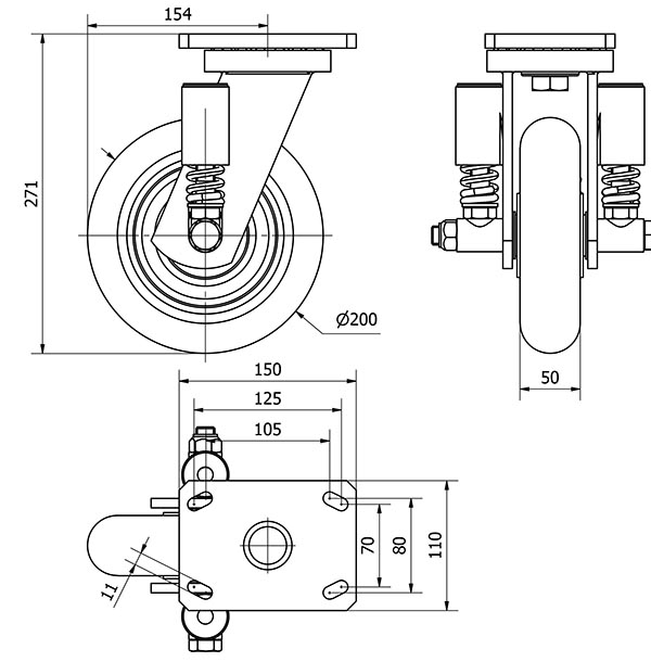 R.GIR.PLACA 10HLSE200-HUAB SUSPENSION POLIUR.NARANJA BOLAS BALONA
