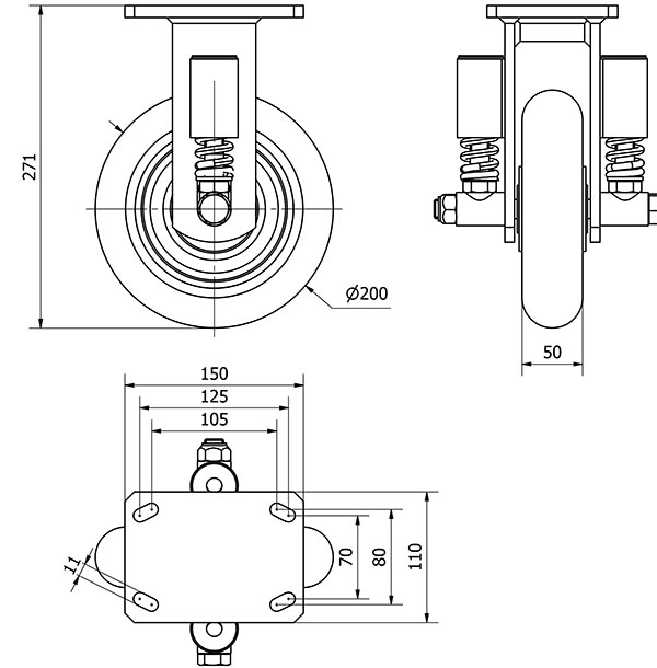 R.FIJA 17HLSE200-HUAB SUSPENSION POLIUR.NARANJA EJE BOLAS BALONA