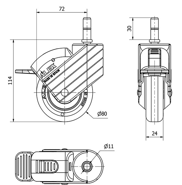 R.GIR.ESP.LISA M11x30 FR.30HPCFN80CP-PGIC POLIAMIX-GOM.GR.ANTIES.LIS