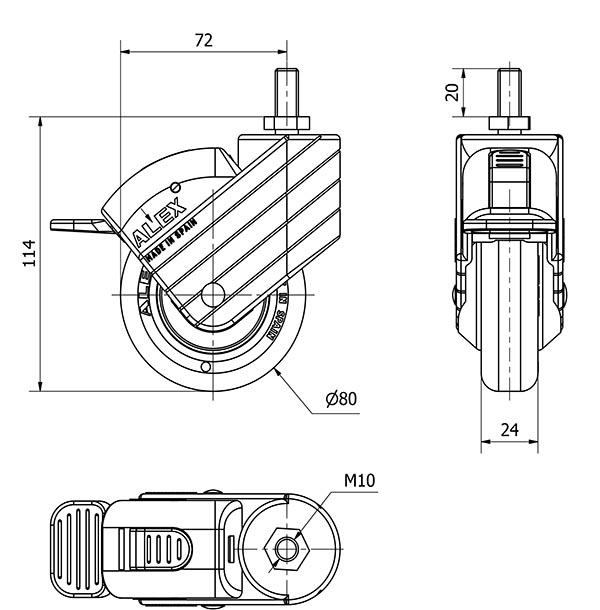 R.GIR.ESP.ROSC.M10x20 FR 50HPCFN80CP-PGIC POLIAMIX-GOM.GR.ANTIES.LIS
