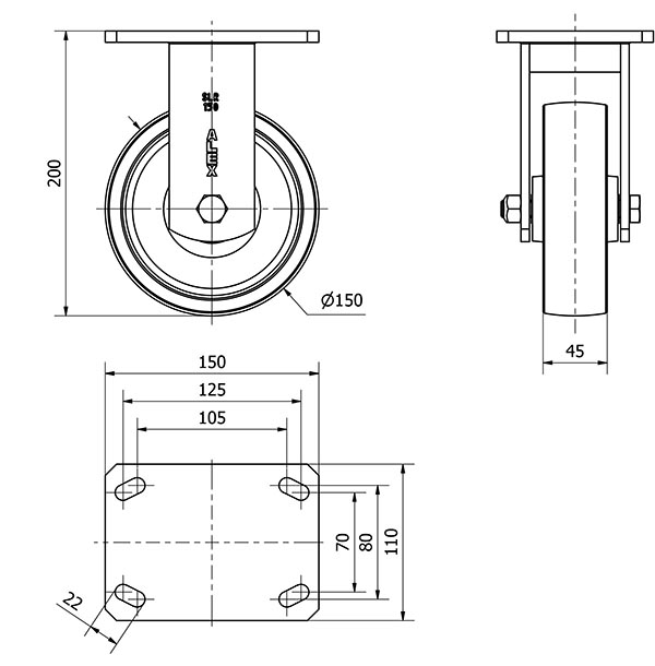 R.FIJA 17SLR150-CI HIERRO FUNDIDO EJE LISO