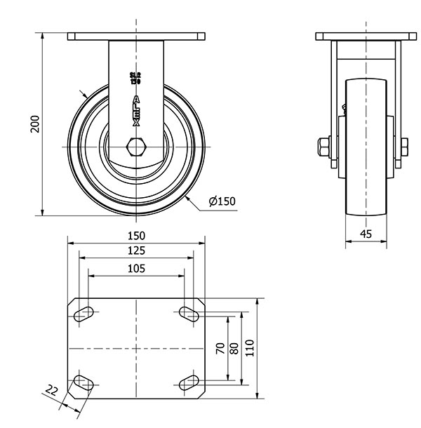 R.FIJA 17SLR150-CIB HIERRO FUNDIDO EJE BOLAS