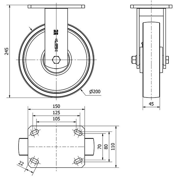 R.FIJA 17SLR200-CIB HIERRO FUNDIDO EJE BOLAS