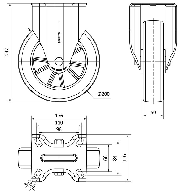 R.FIJA 17ZV200-AUGB ALUMINIO-POLIUR.VERDE EJE BOLAS