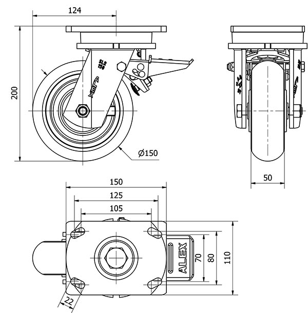 R.GIR.PLACA FRENO 10SLRFD150-HUAB HIERRO-POLIUR.NARANJA BOLAS BALONA