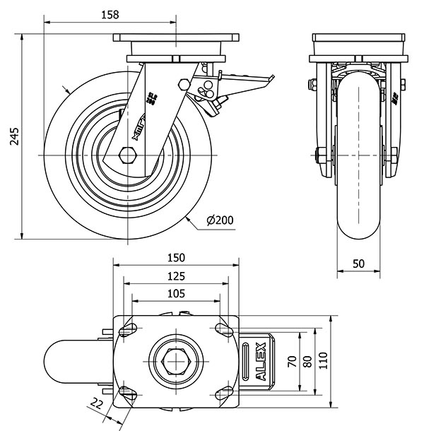 R.GIR.PLACA FRENO 10SLRFD200-HUAB HIERRO-POLIUR.NARANJA BOLAS BALONA