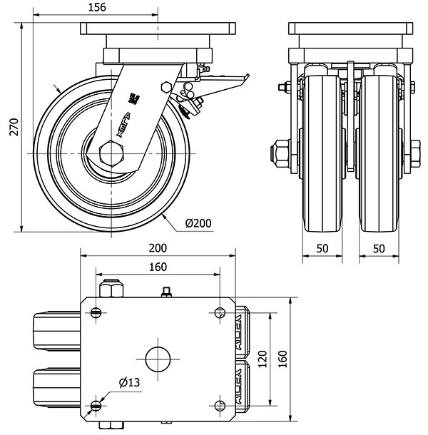R.GIR.PLACA FRENO 10HLGFD200-HGB HIERRO-GOMA NEGRA NATURAL(DOBLE)BOL