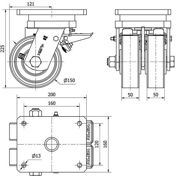 R.GIR.PLACA FRENO 10HLGFD150-HUB HIERRO-POLIUR.NARANJA(DOBLE) BOLAS