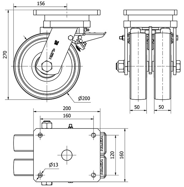 R.GIR.PLACA FRENO 10HLGFD200-FTB NYLON BLANCO EXTRAFUERTE(DOBLE)BOL.