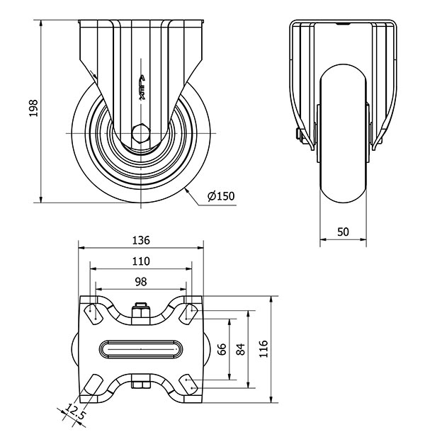 R.FIJA 4mm 17ZVR150-HUAB HIERRO-POLIUR.NARANJA EJE BOLAS BALONA