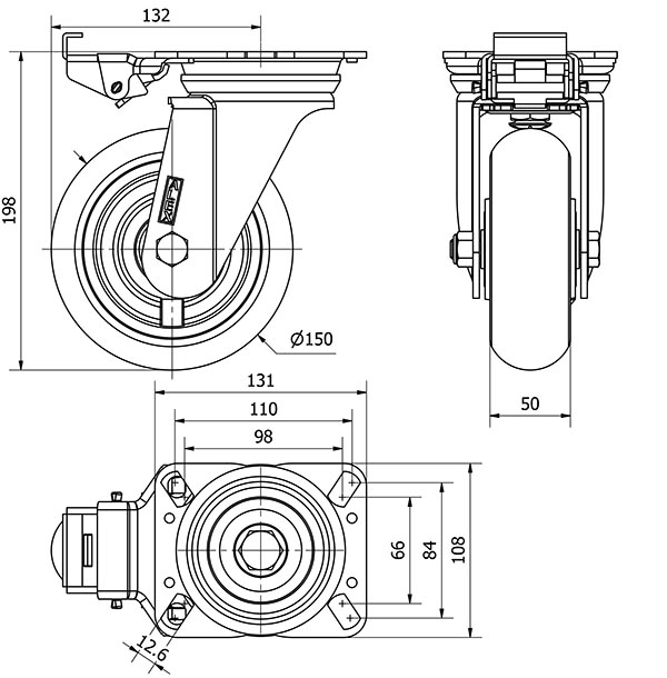 R.GIR.PLACA MEC.DIR..4mm 10ZVRMD150-HUAB HIERR-POLIUR.NAR.BOL.BALONA