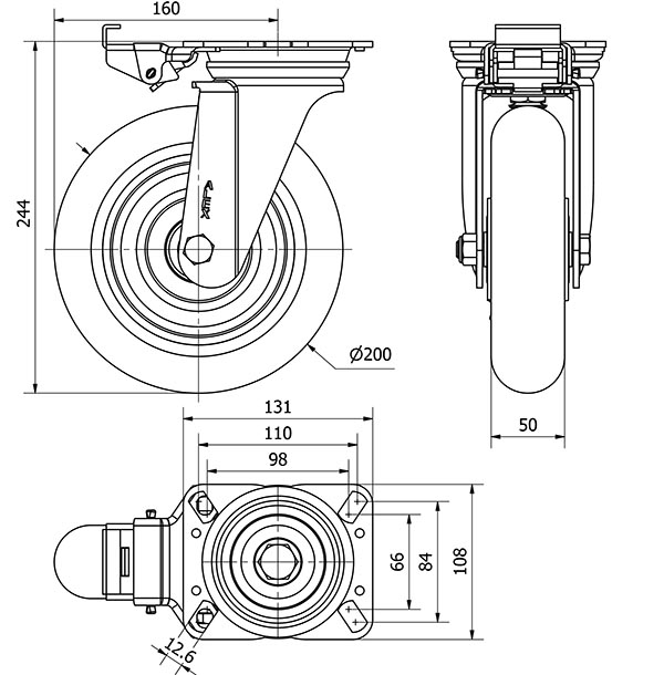 R.GIR.PLACA MEC.DIR..4mm 10ZVRMD200-HUAB HIERR-POLIUR.NAR.BOL.BALONA