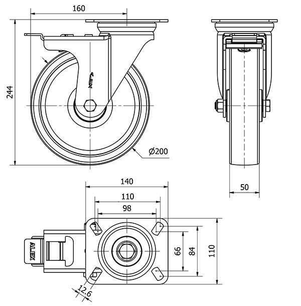 R.GIR.PLACA FRENO 4mm 10ZVRFD200-FT NYLON BLANCO EXTRAFUERTE LISO