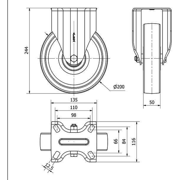 R.FIJA 4mm 17ZVR200-FTB NYLON BLANCO EXTRAFUERTE EJE BOLAS