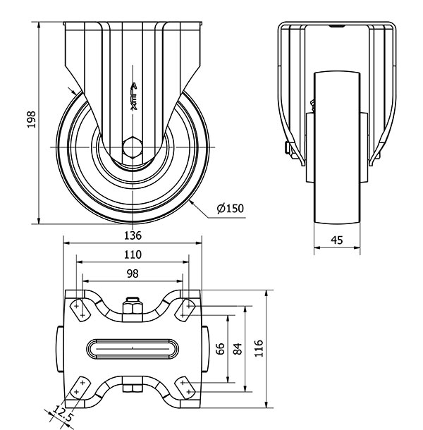 R.FIJA 4mm 17ZVR150-CIB HIERRO FUNDIDO EJE BOLAS