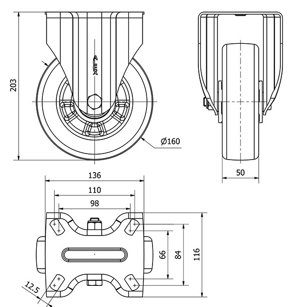 R.FIJA 4mm 17ZVR160-AUGB ALUMINIO-POLIUR.VERDE EJE BOLAS