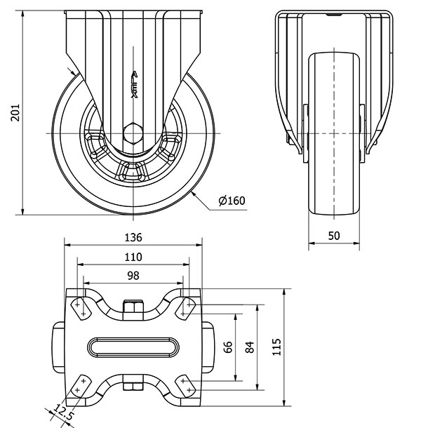 R.FIJA 17ZV160-AUGB ALUMINIO-POLIUR.VERDE EJE BOLAS