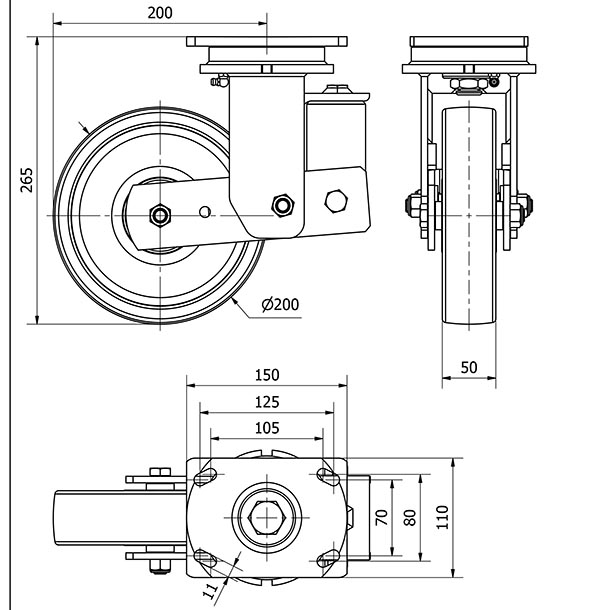 R.GIR.PLACA 10HLSB200-FTB SUSPENSION NYLON BLANCO EXTRAFUERTE BOLAS