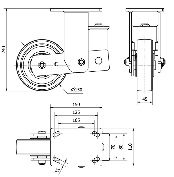 R.FIJA 17HLSB150-FTB SUSPENSION NYLON BLANCO EXTRAFUERTE EJE BOLAS