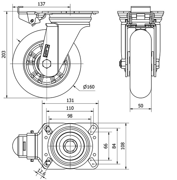 R.GIR.PLACA MEC.DIR.4mm 10ZVRMD160-AUAB ALUM-POLIUR.NARAN.BOL.BALONA