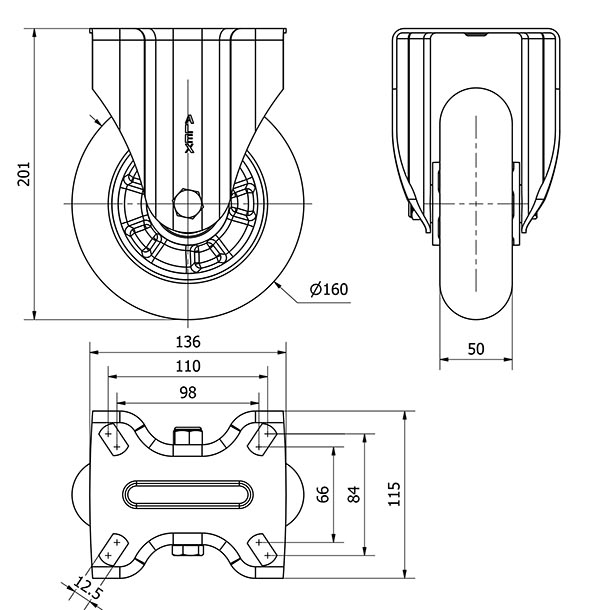 R.FIJA 17ZV160-AUAB ALUMINIO-POLIUR.NARANJA EJE BOLAS BALONA