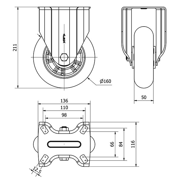 R.FIJA 17TV160-AUAB ALUMINIO-POLIUR.NARANJA EJE BOLAS BALONA