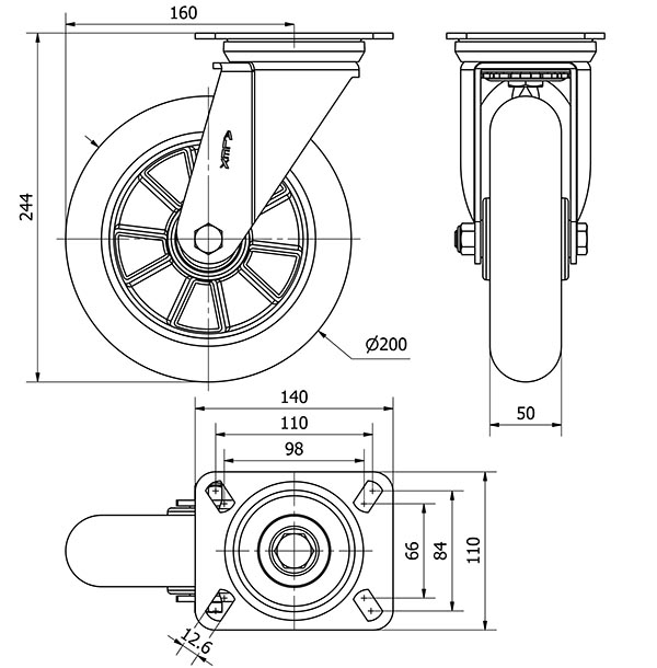 R.GIR.PLACA 4mm 10ZVR200-AUAB ALUMINIO-POLIUR.NARANJA BOLAS BALONA