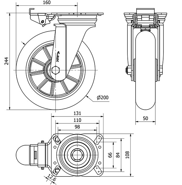 R.GIR.PLACA MEC.DIR.4mm 10ZVRMD200-AUAB ALUM-POLIUR.NARAN.BOL.BALONA