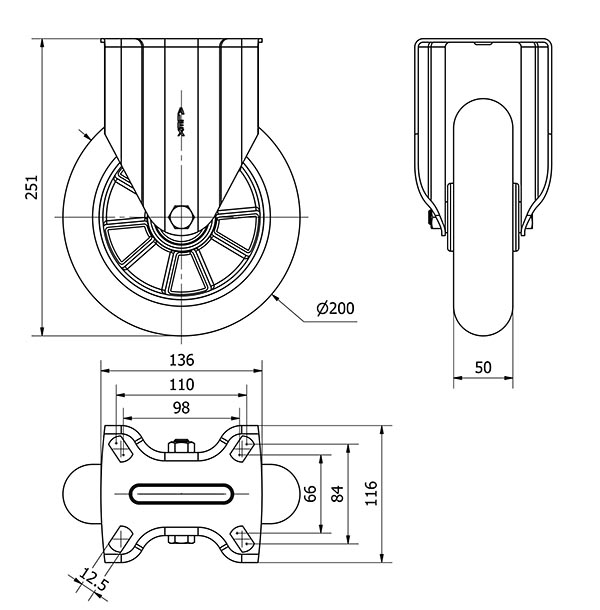 R.FIJA 17TV200-AUAB ALUMINIO-POLIUR.NARANJA EJE BOLAS BALONA
