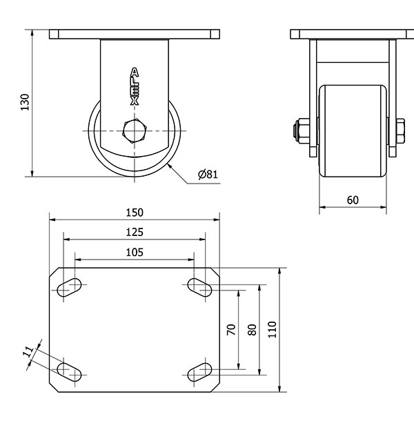 R.FIJA 17SLR80-KNB NYLON BLANCO EXTRAFUERTE EJE BOLAS